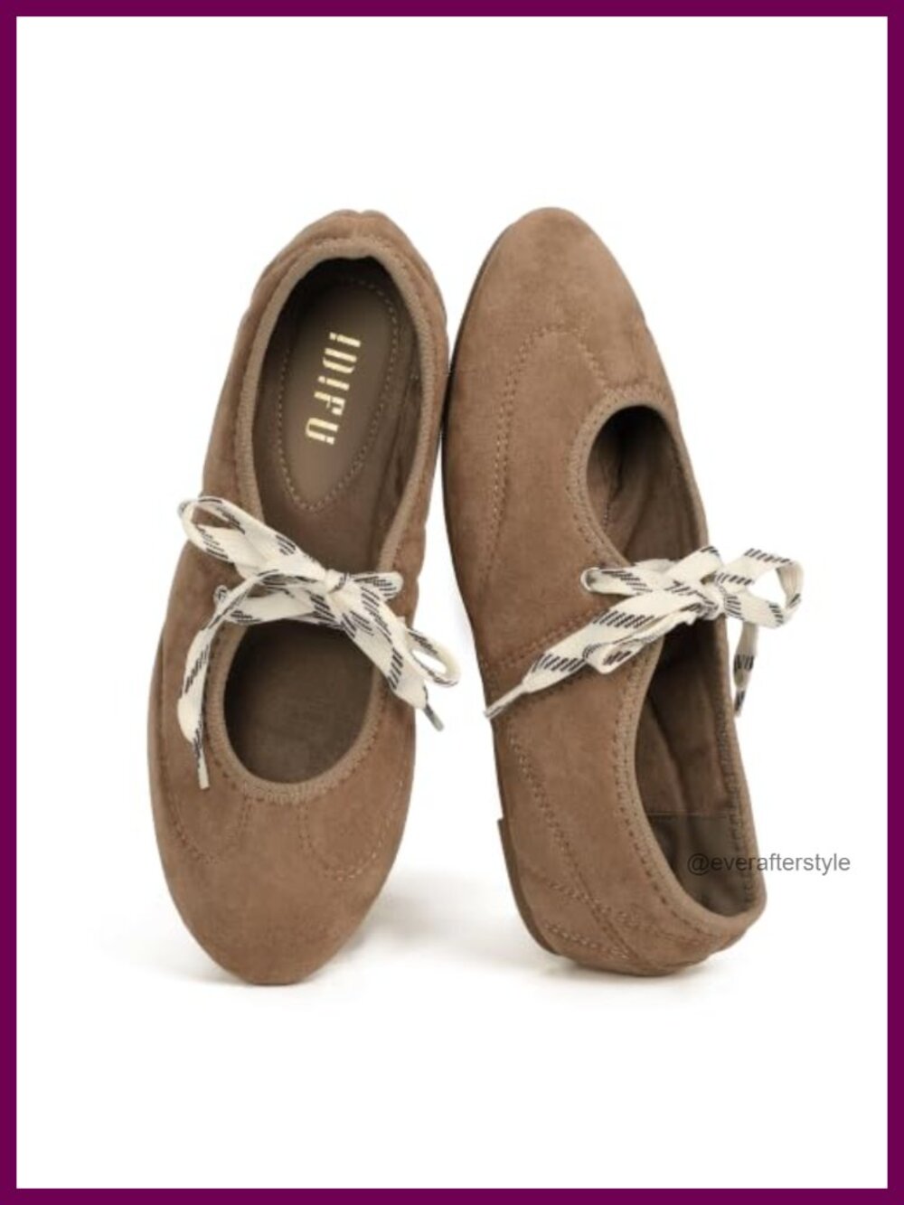 Faux Suede Mary Jane Ballet Flats Lace-Up Round Toe Ballerina Shoes